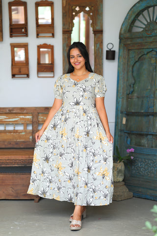 FLOWER BLAST | MATERNITY COTTON MAXI ANKLE LENGTH