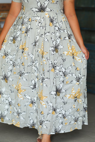 FLOWER BLAST | MATERNITY COTTON MAXI ANKLE LENGTH