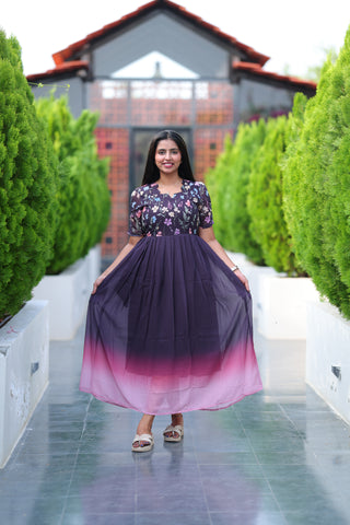 WISTERIA | MATERNITY GEORGETTE MAXI FULL LENGTH