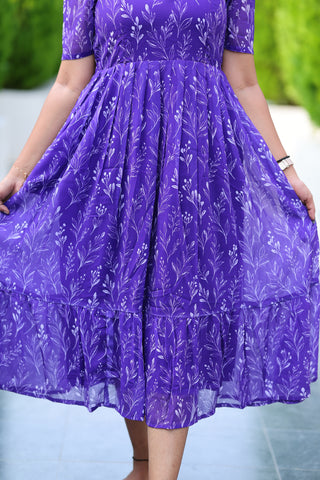 VINYL LEAVES | MATERNITY GEORGETTE MAXI ANKLE LENGTH