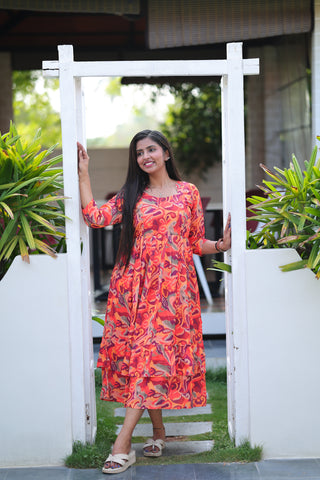 COLOURFUL LUSTER | MATERNITY GEORGETTE MAXI ANKLE LENGTH