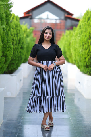 PIANO KEY | MATERNITY GEORGETTE MAXI ANKLE LENGTH