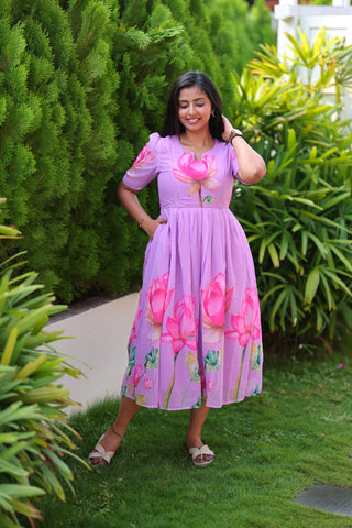 ELEGANT LOTUS | MATERNITY GEORGETTE MAXI ANKLE LENGTH