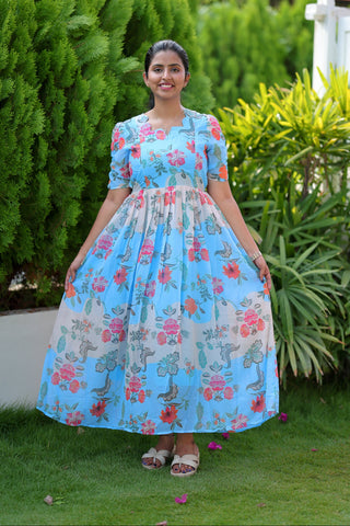 SKY GARDENIA | MATERNITY GEORGETTE MAXI FULL LENGTH