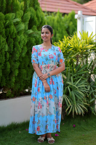 SKY GARDENIA | MATERNITY GEORGETTE MAXI FULL LENGTH