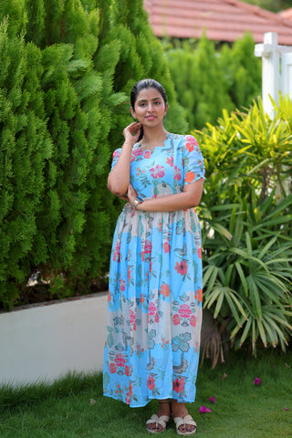 SKY GARDENIA | MATERNITY GEORGETTE MAXI FULL LENGTH