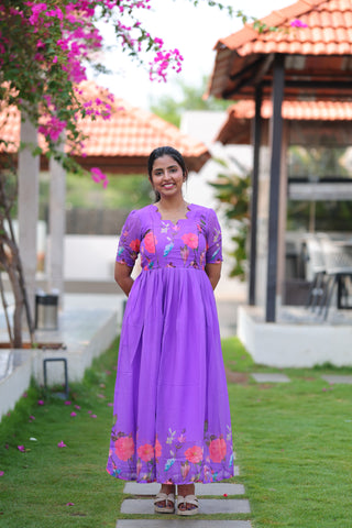 VIBRANT HIBISCUS | MATERNITY GEORGETTE MAXI FULL LENGTH
