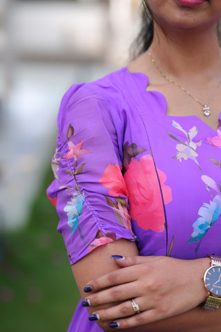 VIBRANT HIBISCUS | MATERNITY GEORGETTE MAXI FULL LENGTH