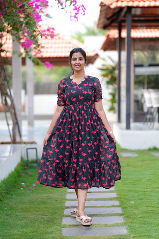 FLAMINGO | MATERNITY GEORGETTE MAXI ANKLE LENGTH