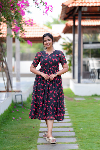 FLAMINGO | MATERNITY GEORGETTE MAXI ANKLE LENGTH