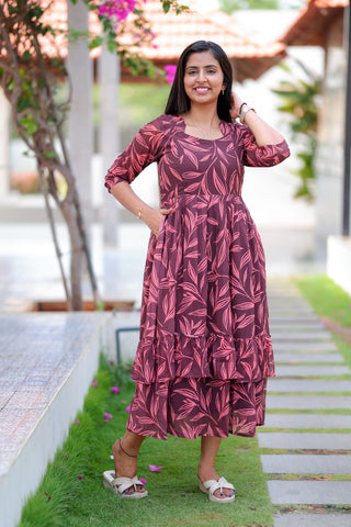 LEAFY AURA | MATERNITY GEORGETTE MAXI ANKLE LENGTH