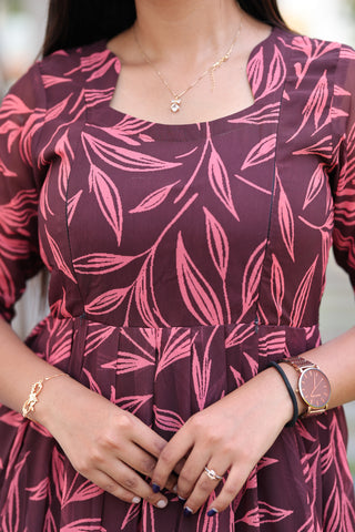 LEAFY AURA | MATERNITY GEORGETTE MAXI ANKLE LENGTH