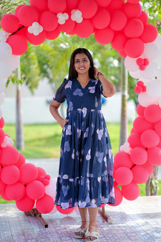 NOIR LEAF | MATERNITY GEORGETTE MAXI ANKLE LENGTH