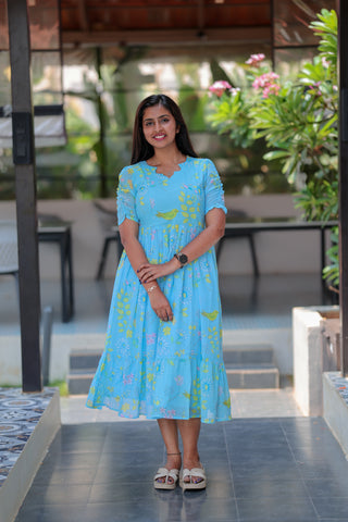 SKY SPARROW | MATERNITY GEORGETTE MAXI ANKLE LENGTH