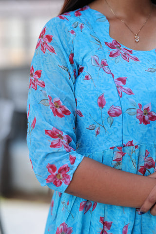 TINY FLORA | MATERNITY GEORGETTE MAXI ANKLE LENGTH
