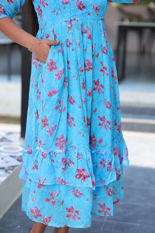 TINY FLORA | MATERNITY GEORGETTE MAXI ANKLE LENGTH