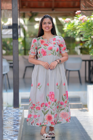 DAWN FLORAL | MATERNITY GEORGETTE MAXI FULL LENGTH