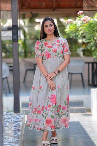 DAWN FLORAL | MATERNITY GEORGETTE MAXI FULL LENGTH
