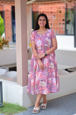 BLUSH MEADOW | MATERNITY GEORGETTE MAXI ANKLE LENGTH