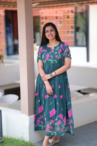 WHISPER FLORAL | MATERNITY GEORGETTE MAXI FULL LENGTH