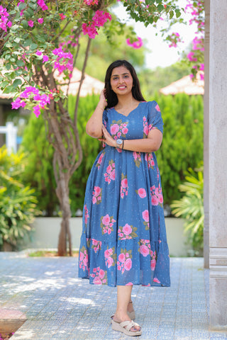ROSE | MATERNITY GEORGETTE MAXI ANKLE LENGTH