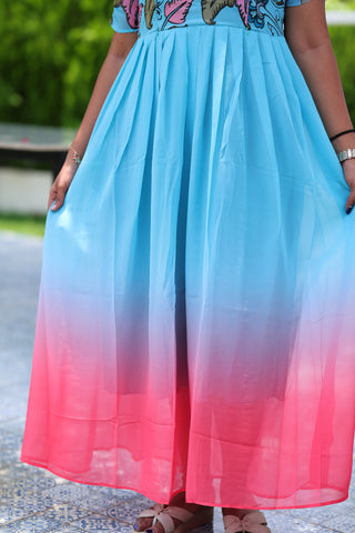 DUAL SHADE | MATERNITY GEORGETTE MAXI FULL LENGTH