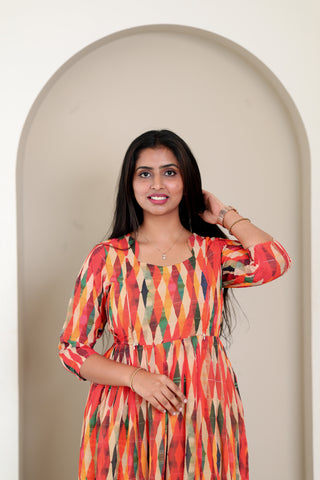 IKKAT PRISM | MATERNITY GEORGETTE MAXI ANKLE LENGTH