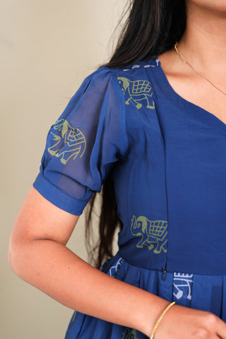 MULTI ELEPHANT | MATERNITY GEORGETTE MAXI ANKLE LENGTH