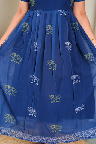 MULTI ELEPHANT | MATERNITY GEORGETTE MAXI ANKLE LENGTH