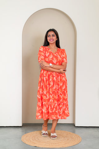 CORAL WAVE | MATERNITY GEORGETTE MAXI ANKLE LENGTH