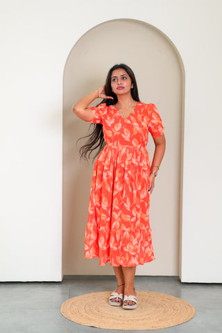 CORAL WAVE | MATERNITY GEORGETTE MAXI ANKLE LENGTH
