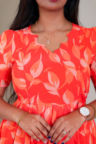CORAL WAVE | MATERNITY GEORGETTE MAXI ANKLE LENGTH