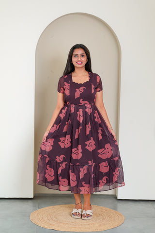 CUTE DOBBY | MATERNITY GEORGETTE MAXI ANKLE LENGTH
