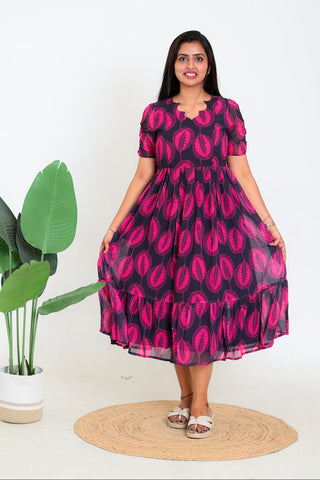LEAFY SHELL | MATERNITY GEORGETTE MAXI ANKLE LENGTH