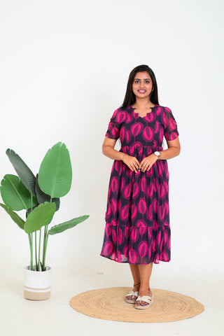 LEAFY SHELL | MATERNITY GEORGETTE MAXI ANKLE LENGTH