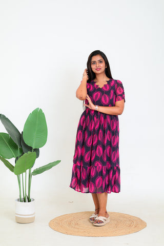 LEAFY SHELL | MATERNITY GEORGETTE MAXI ANKLE LENGTH