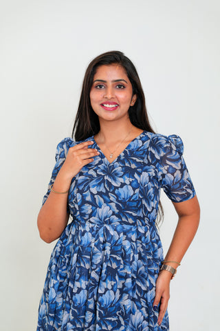 OCEAN FLORA | MATERNITY GEORGETTE MAXI ANKLE LENGTH