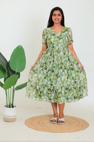 RUFFLE BLOOM | MATERNITY GEORGETTE MAXI ANKLE LENGTH