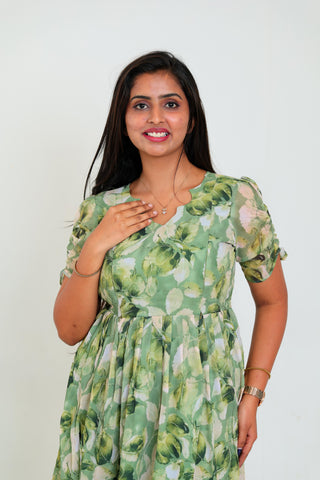 RUFFLE BLOOM | MATERNITY GEORGETTE MAXI ANKLE LENGTH
