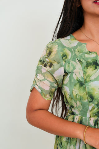 RUFFLE BLOOM | MATERNITY GEORGETTE MAXI ANKLE LENGTH