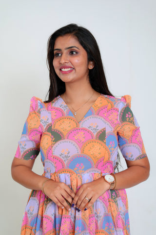 VIBRANT COLOURS | MATERNITY GEORGETTE MAXI ANKLE LENGTH