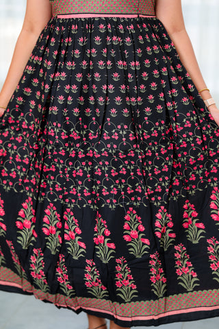 MAJESTIC BLACK | MATERNITY COTTON MAXI FULL LENGTH