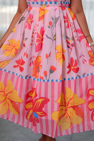 SQUARED FLORAL | MATERNITY GEORGETTE MAXI ANKLE LENGTH