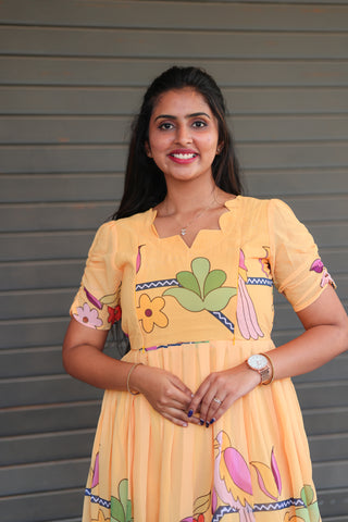 ADORABLE PARROT | MATERNITY GEORGETTE MAXI FULL LENGTH
