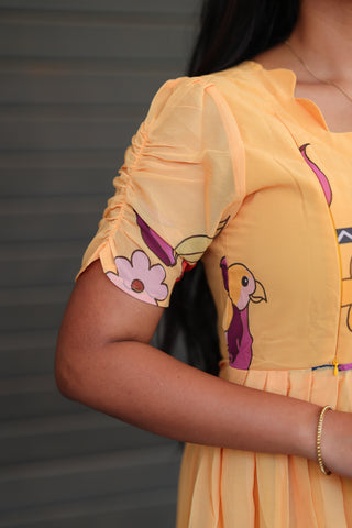 ADORABLE PARROT | MATERNITY GEORGETTE MAXI FULL LENGTH