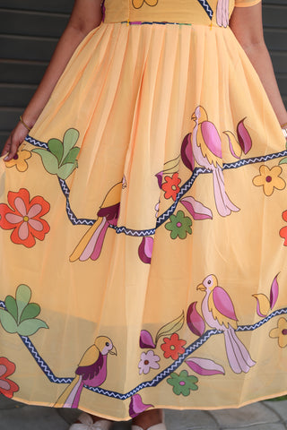 ADORABLE PARROT | MATERNITY GEORGETTE MAXI FULL LENGTH