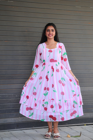 CHERRY | MATERNITY GEORGETTE MAXI ANKLE LENGTH
