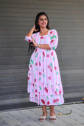 CHERRY | MATERNITY GEORGETTE MAXI ANKLE LENGTH