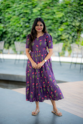 SCALLOP GARDEN | MATERNITY COTTON MAXI ANKLE LENGTH