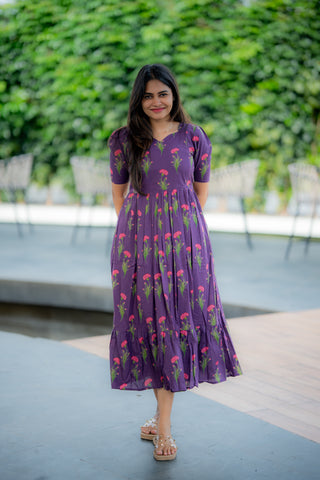 SCALLOP GARDEN | MATERNITY COTTON MAXI ANKLE LENGTH